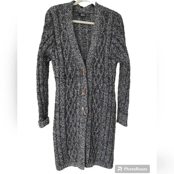 Nils Sportswear Womens Cardigan Sweater Long Cable Knit Wool Alpaca size large - Picture 1 of 5